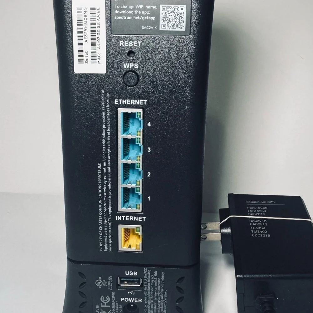 Spectrum SAC2V1K WiFi Router Wireless Internet Router With Power Adapter - Picture 4 of 7